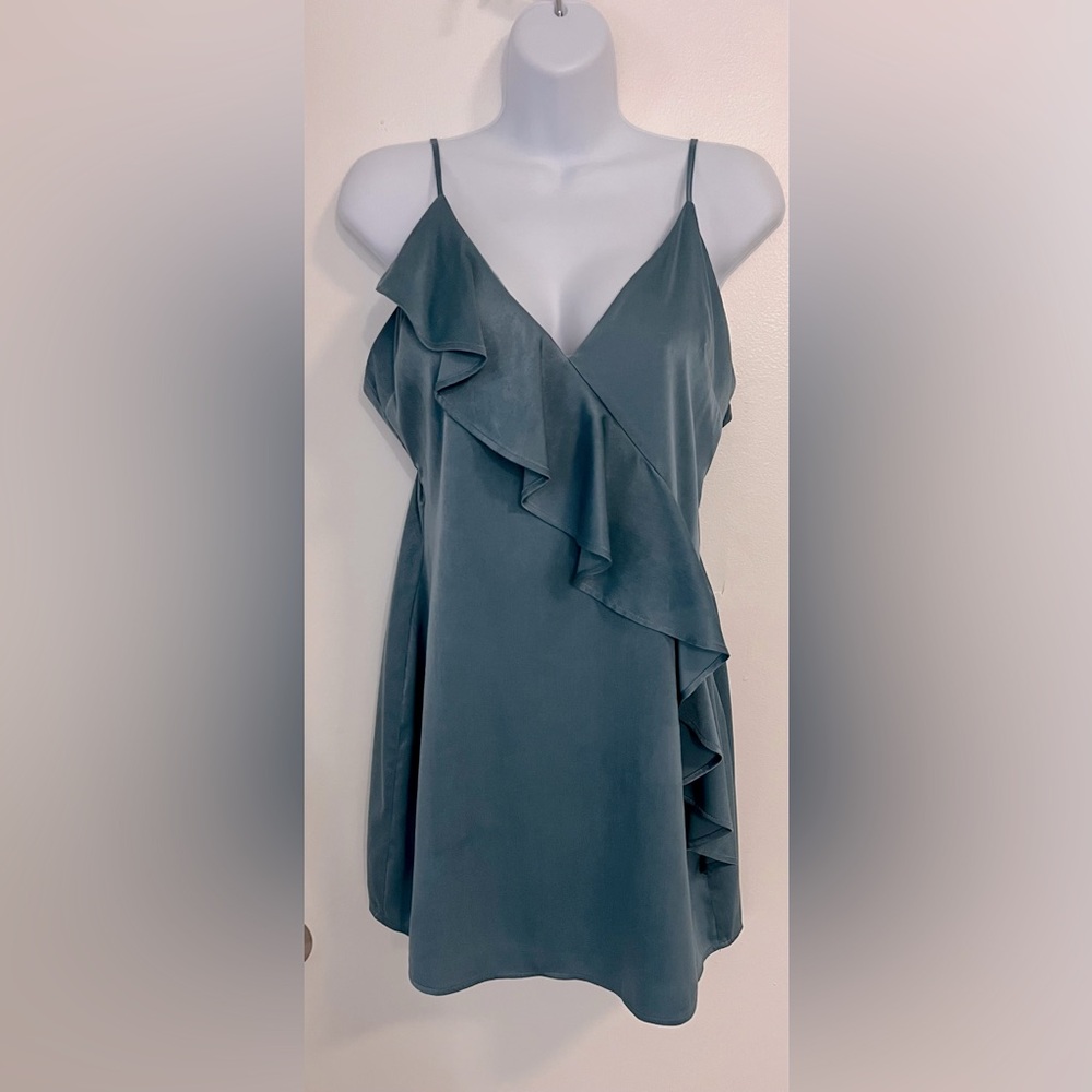 LOVERS & FRIENDS Satin Spaghetti Strap Mini Dress M